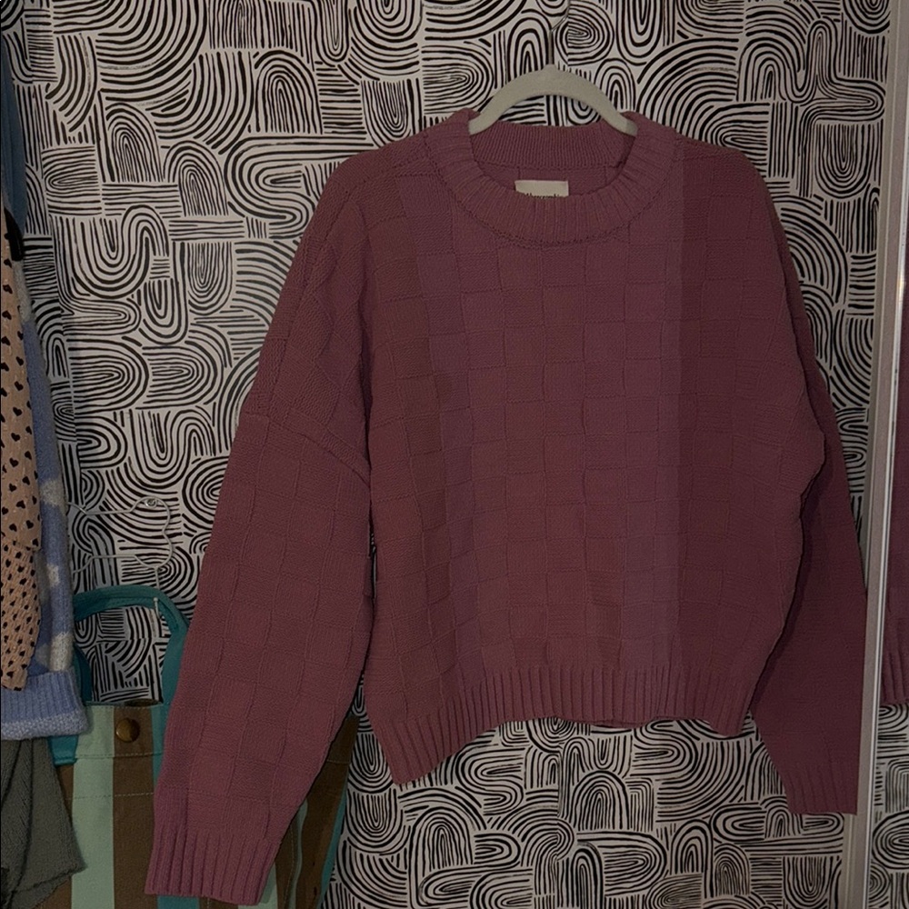 Abercrombie & Fitch Pink Textured Crew Neck Sweater